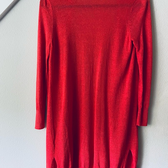 LAST CHANCE - Halogen Poppy Red Linen Cardigan Petite XS - Picture 3 of 5